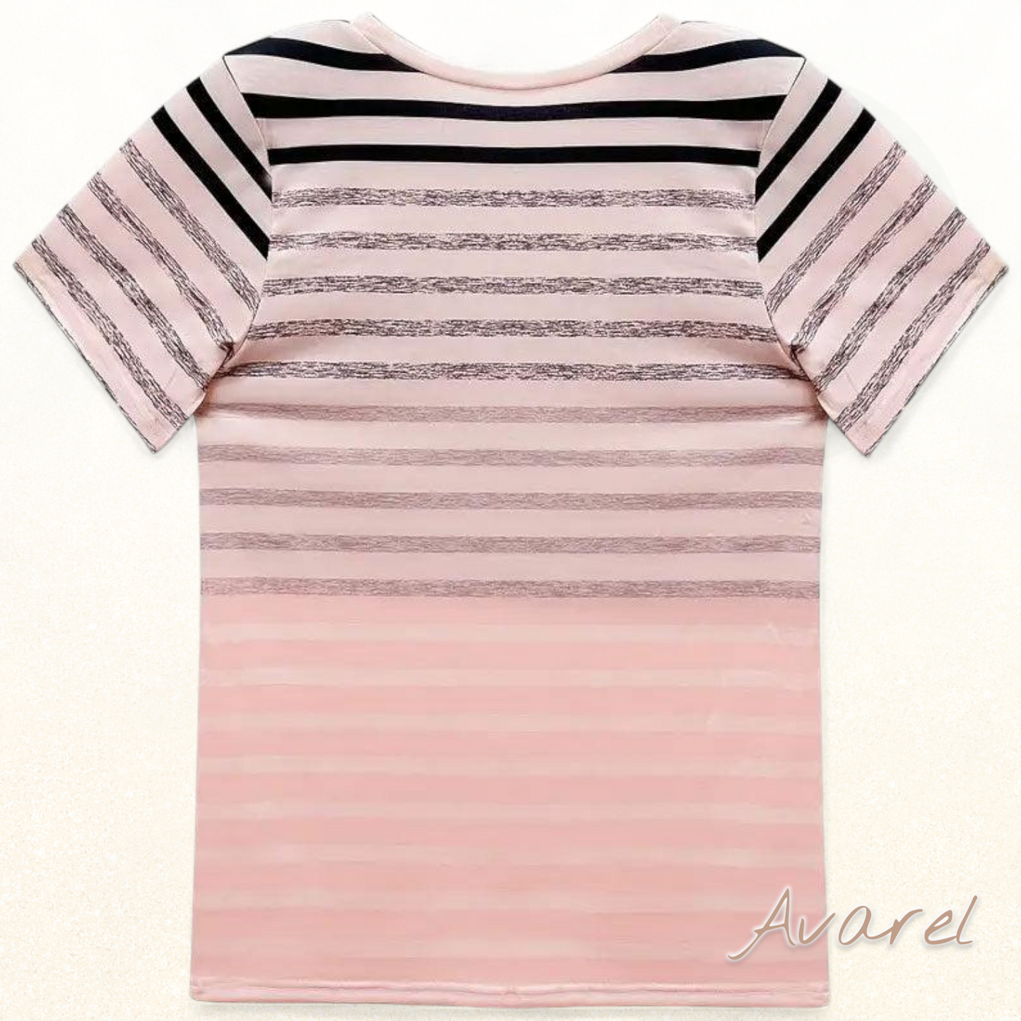 Stilvolls gestreifts T-Shirt mit Rundhalsausschnitt und Churzarm