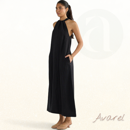 Chices Strandkleid mit Leinengürtel für sommerlichen Stil und glamouröse Eleganz