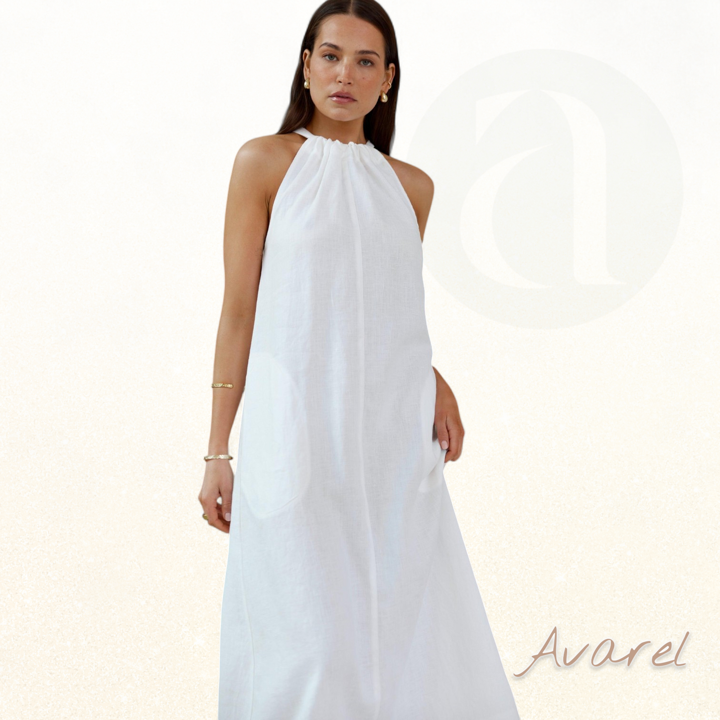 Chices Strandkleid mit Leinengürtel für sommerlichen Stil und glamouröse Eleganz