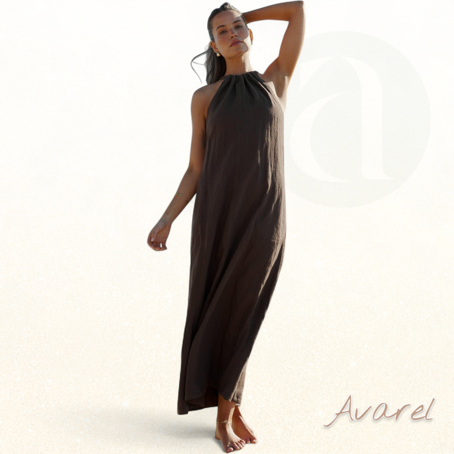 Chices Strandkleid mit Leinengürtel für sommerlichen Stil und glamouröse Eleganz