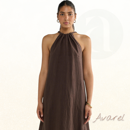 Chices Strandkleid mit Leinengürtel für sommerlichen Stil und glamouröse Eleganz