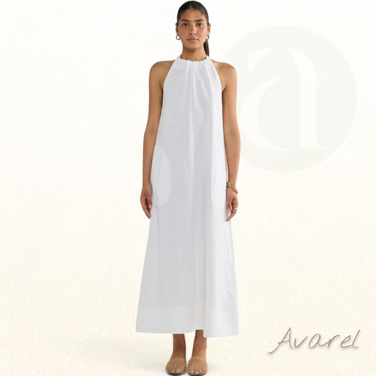 Chices Strandkleid mit Leinengürtel für sommerlichen Stil und glamouröse Eleganz