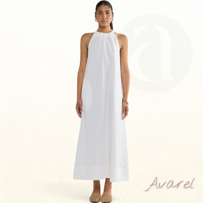 Chices Strandkleid mit Leinengürtel für sommerlichen Stil und glamouröse Eleganz