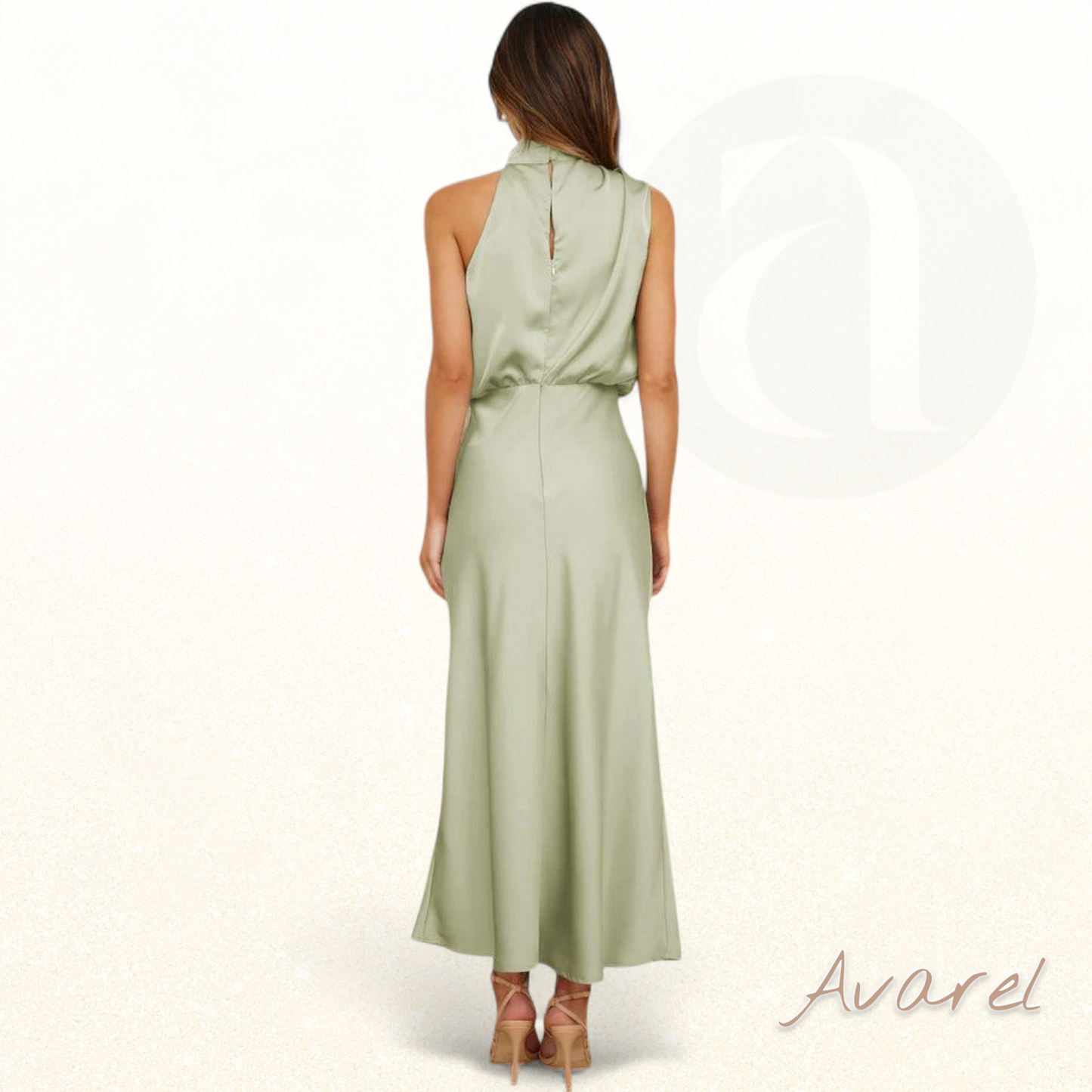 Elegantes Brautkleid aus Satin ärmellos mit Neckholder für einen besonderen Anlass