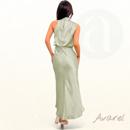 Elegantes Brautkleid aus Satin ärmellos mit Neckholder für einen besonderen Anlass