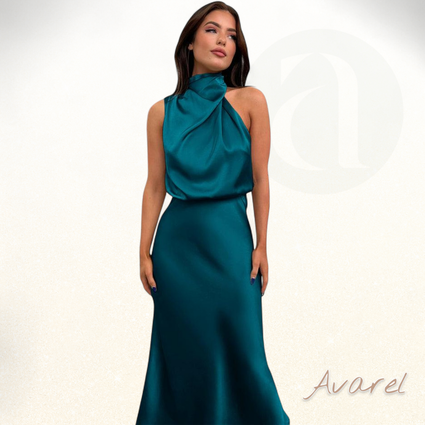 Elegantes Brautkleid aus Satin ärmellos mit Neckholder für einen besonderen Anlass