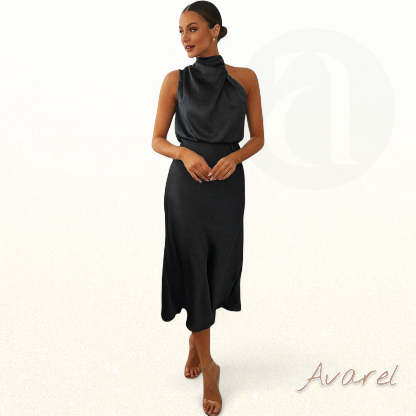 Elegantes Brautkleid aus Satin ärmellos mit Neckholder für einen besonderen Anlass