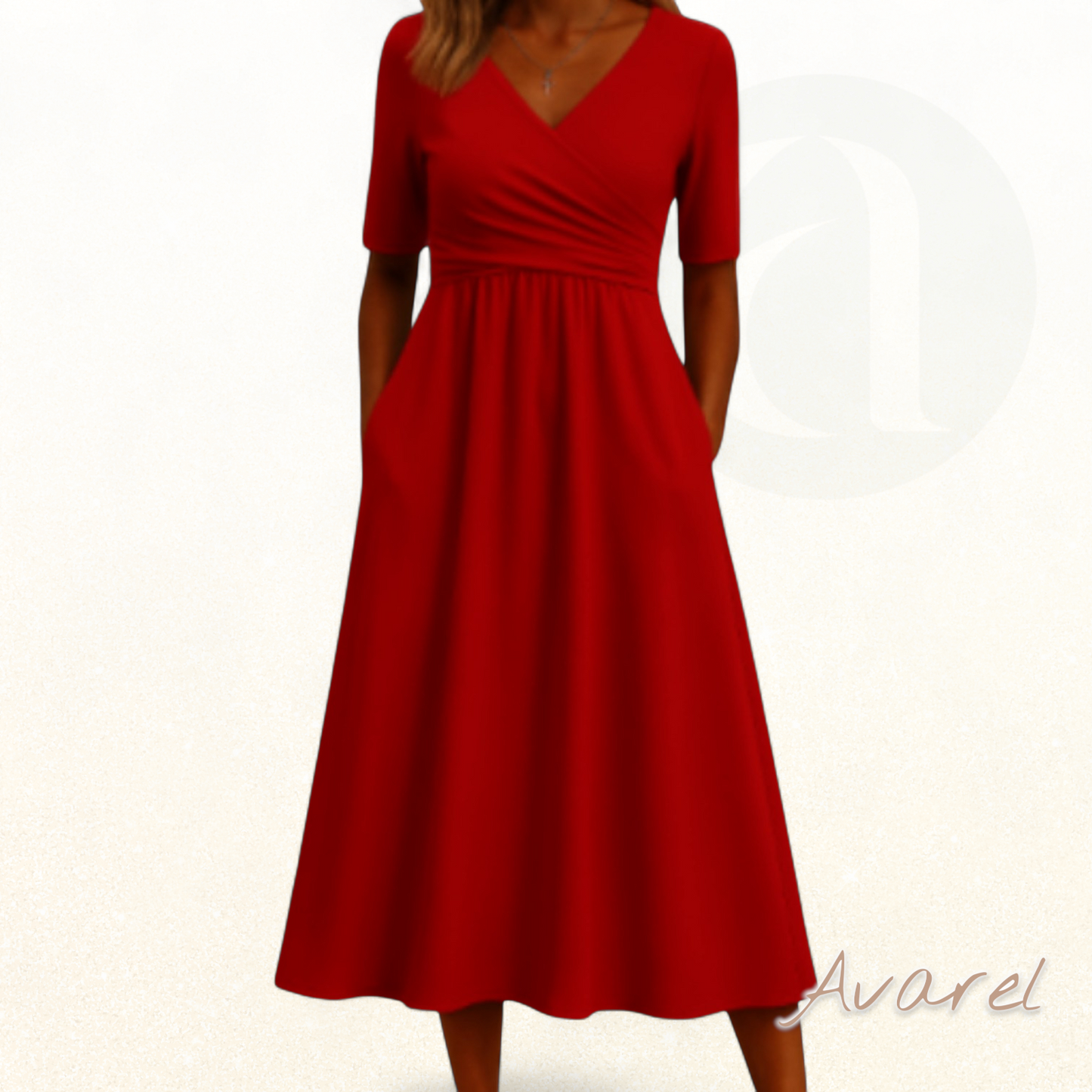 Elegantes Crossing-Midikleid mit stilvollen Jasmin-Details für modebewusste Frauen