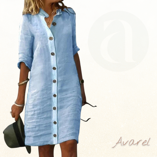 Elegantes Damen Baumwollkleid mit edlem Knopfverschluss und perfektem Stil