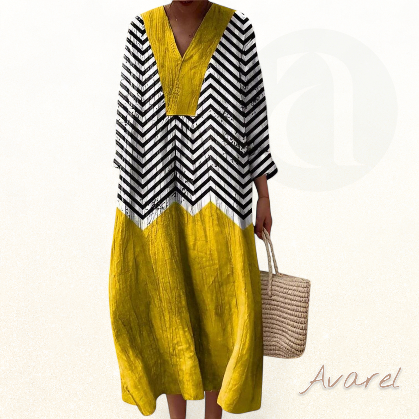 Elegantes geometrisches Kleid für einen strahlenden und originellen Stil