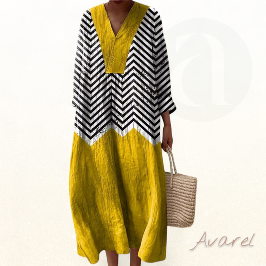 Elegantes geometrisches Kleid für einen strahlenden und originellen Stil