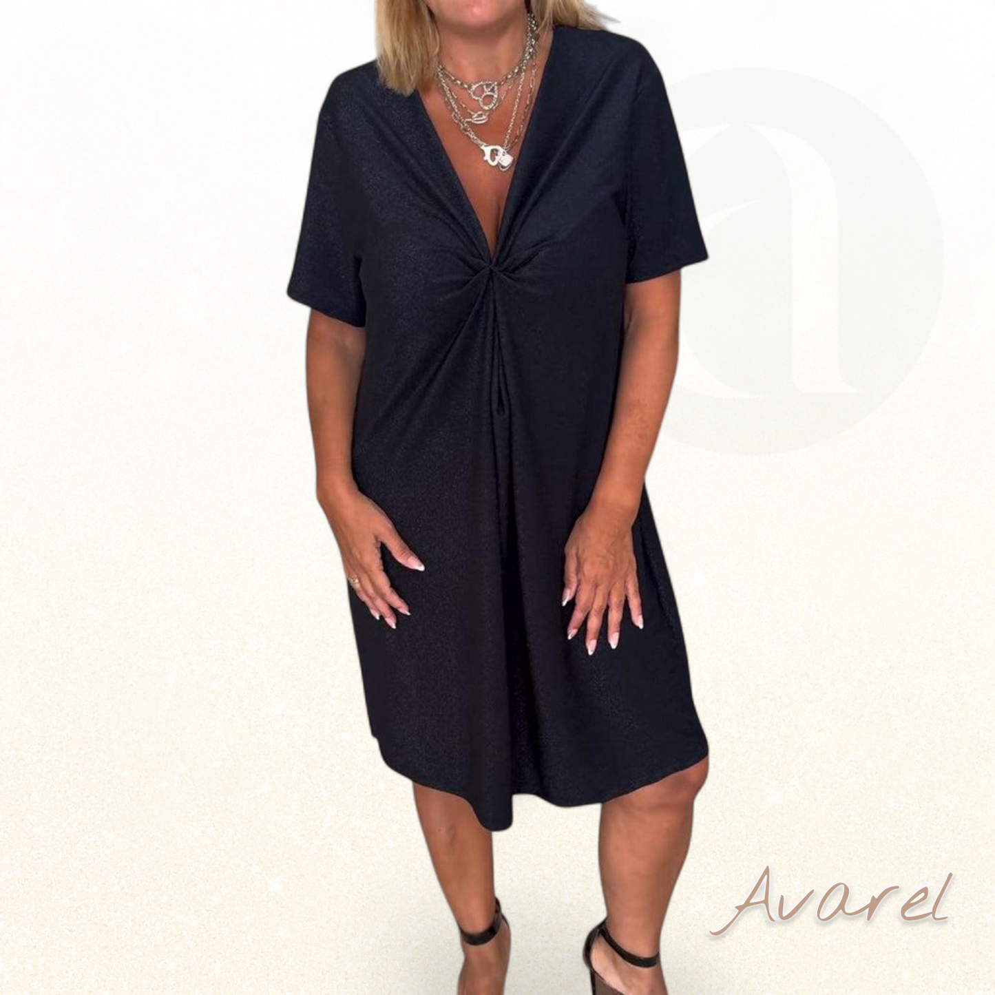 Elsa | Elegantes Twist-Kleid mit V-Ausschnitt – Perfekt für einen atemberaubenden und selbstbewussten Look bei jeder Gelegenheit