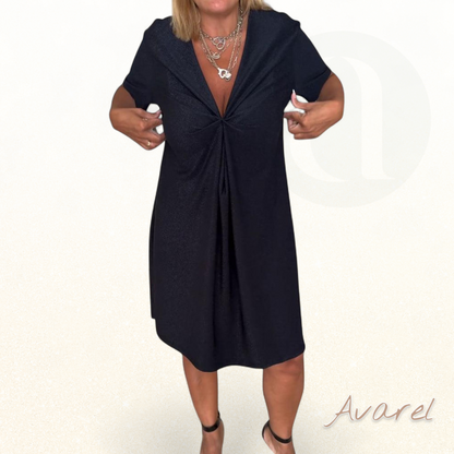 Elsa | Elegantes Twist-Kleid mit V-Ausschnitt – Perfekt für einen atemberaubenden und selbstbewussten Look bei jeder Gelegenheit