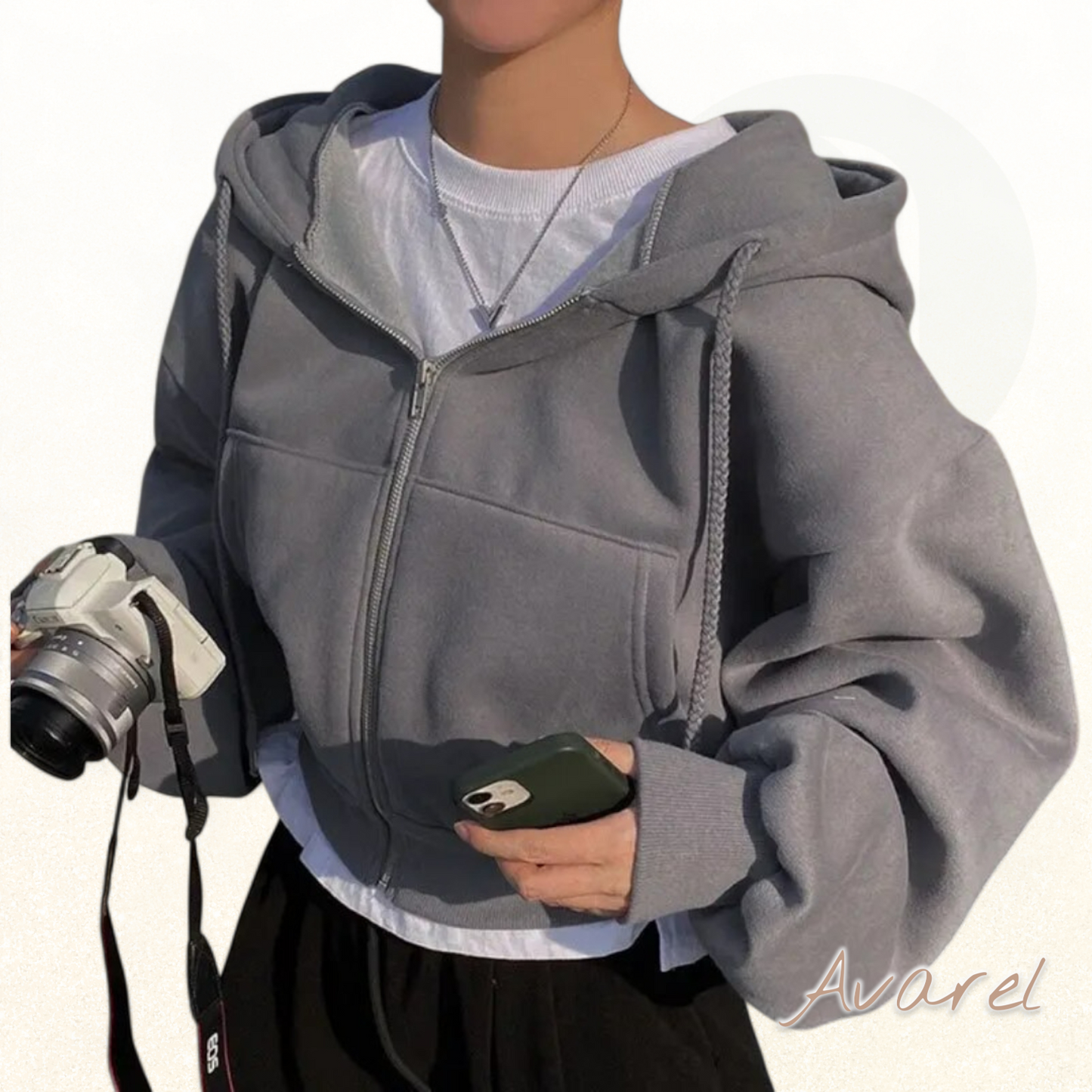 Parkland Damen Kostüm – Wärmendes Sweatshirt mit Hut für kälte Täg