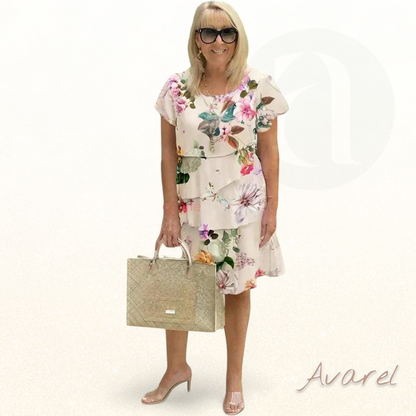 Marvel - Elegantes Blumenkleid mit aufwändigen Verzierungen, atemberaubender Maxilook für perfekte Eleganz