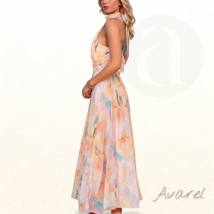 Offene Anise Garden Robe in eleganten und attraktiven Farben mit Aquarell-Effekt