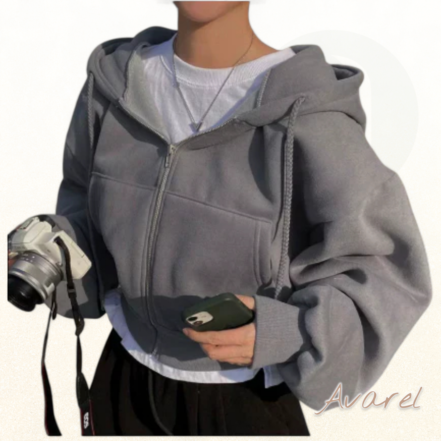 Parkland Damen Kostüm – Wärmendes Sweatshirt mit Hut für kälte Täg