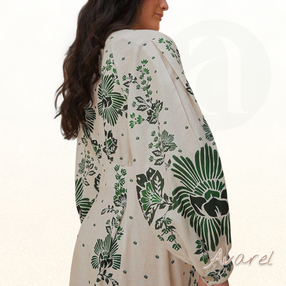 Schickes Maxikleid mit botanischem Muster – Natürlicher und eleganter Look für Ihren perfekten Stil