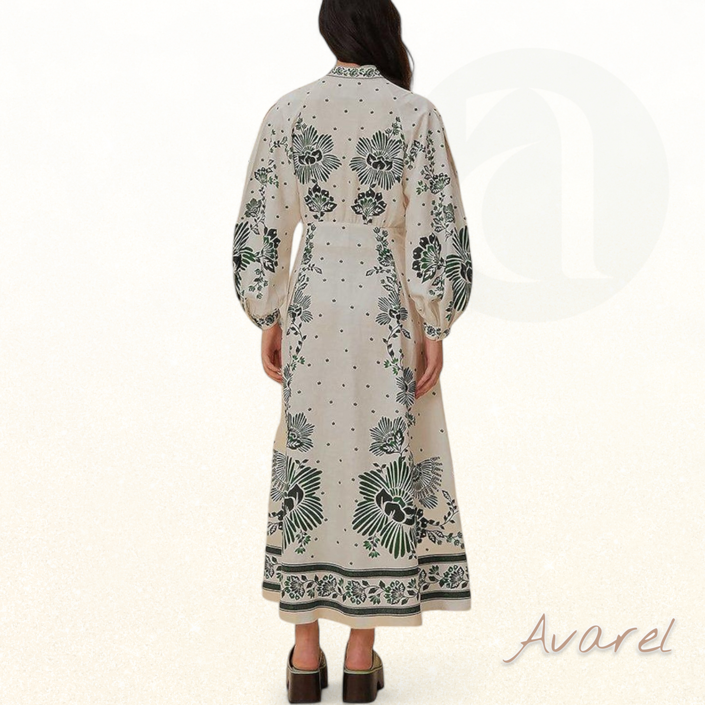 Schickes Maxikleid mit botanischem Muster – Natürlicher und eleganter Look für Ihren perfekten Stil