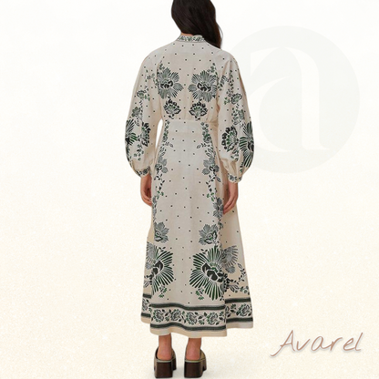 Schickes Maxikleid mit botanischem Muster – Natürlicher und eleganter Look für Ihren perfekten Stil