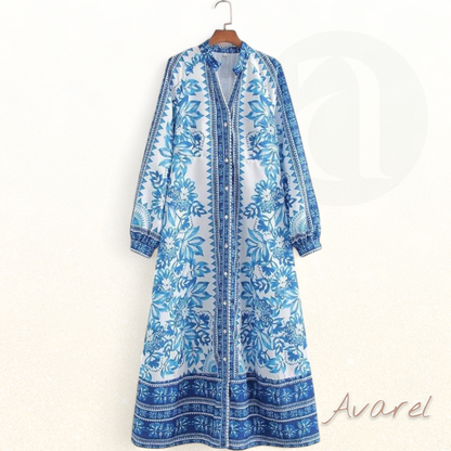 Schickes Maxikleid mit botanischem Muster – Natürlicher und eleganter Look für Ihren perfekten Stil