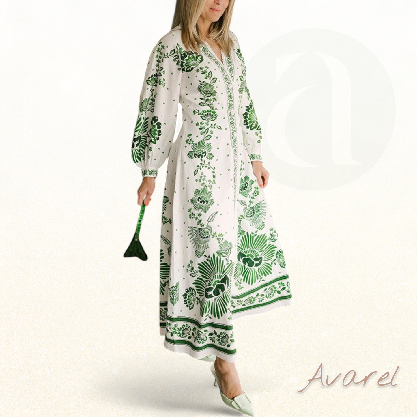 Schickes Maxikleid mit botanischem Muster – Natürlicher und eleganter Look für Ihren perfekten Stil
