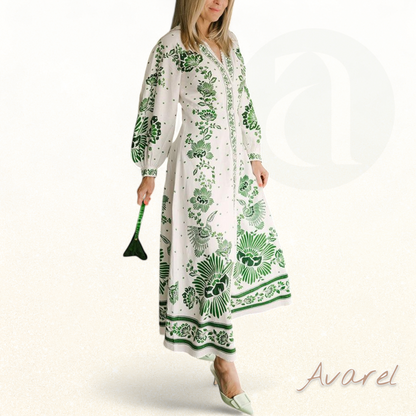 Schickes Maxikleid mit botanischem Muster – Natürlicher und eleganter Look für Ihren perfekten Stil