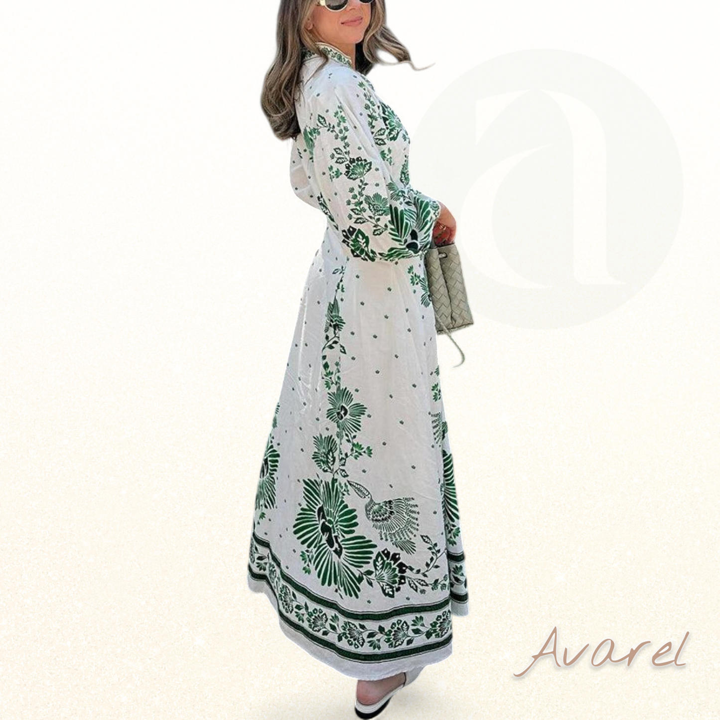 Schickes Maxikleid mit botanischem Muster – Natürlicher und eleganter Look für Ihren perfekten Stil