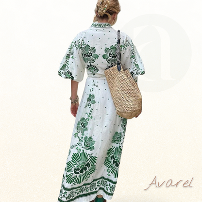 Schickes Maxikleid mit botanischem Muster – Natürlicher und eleganter Look für Ihren perfekten Stil