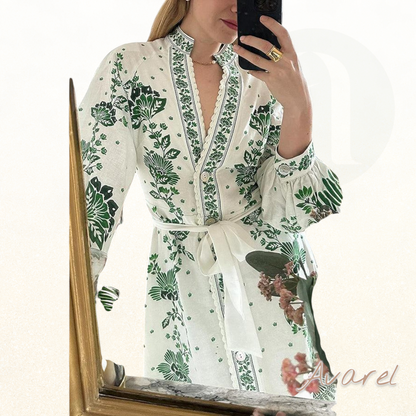 Schickes Maxikleid mit botanischem Muster – Natürlicher und eleganter Look für Ihren perfekten Stil