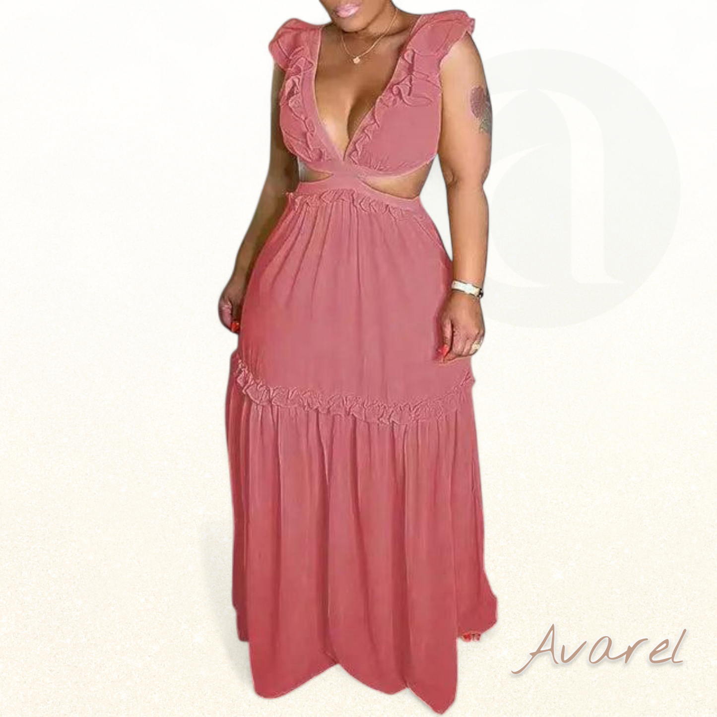 Schickes und elegantes Kleid mit stilvollem V-Ausschnitt für einen verführerischen Look