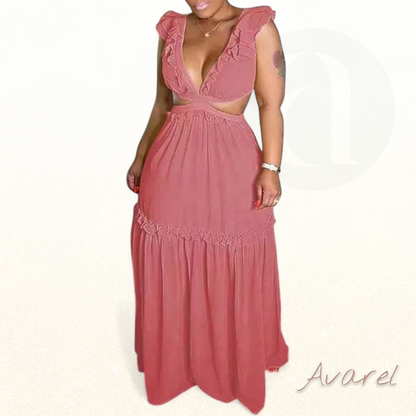 Schickes und elegantes Kleid mit stilvollem V-Ausschnitt für einen verführerischen Look