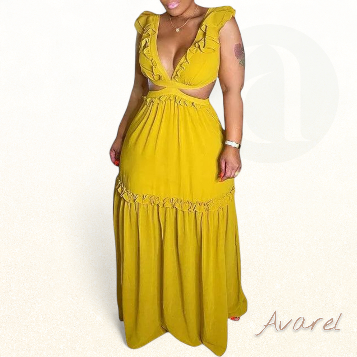 Schickes und elegantes Kleid mit stilvollem V-Ausschnitt für einen verführerischen Look