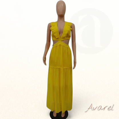 Schickes und elegantes Kleid mit stilvollem V-Ausschnitt für einen verführerischen Look