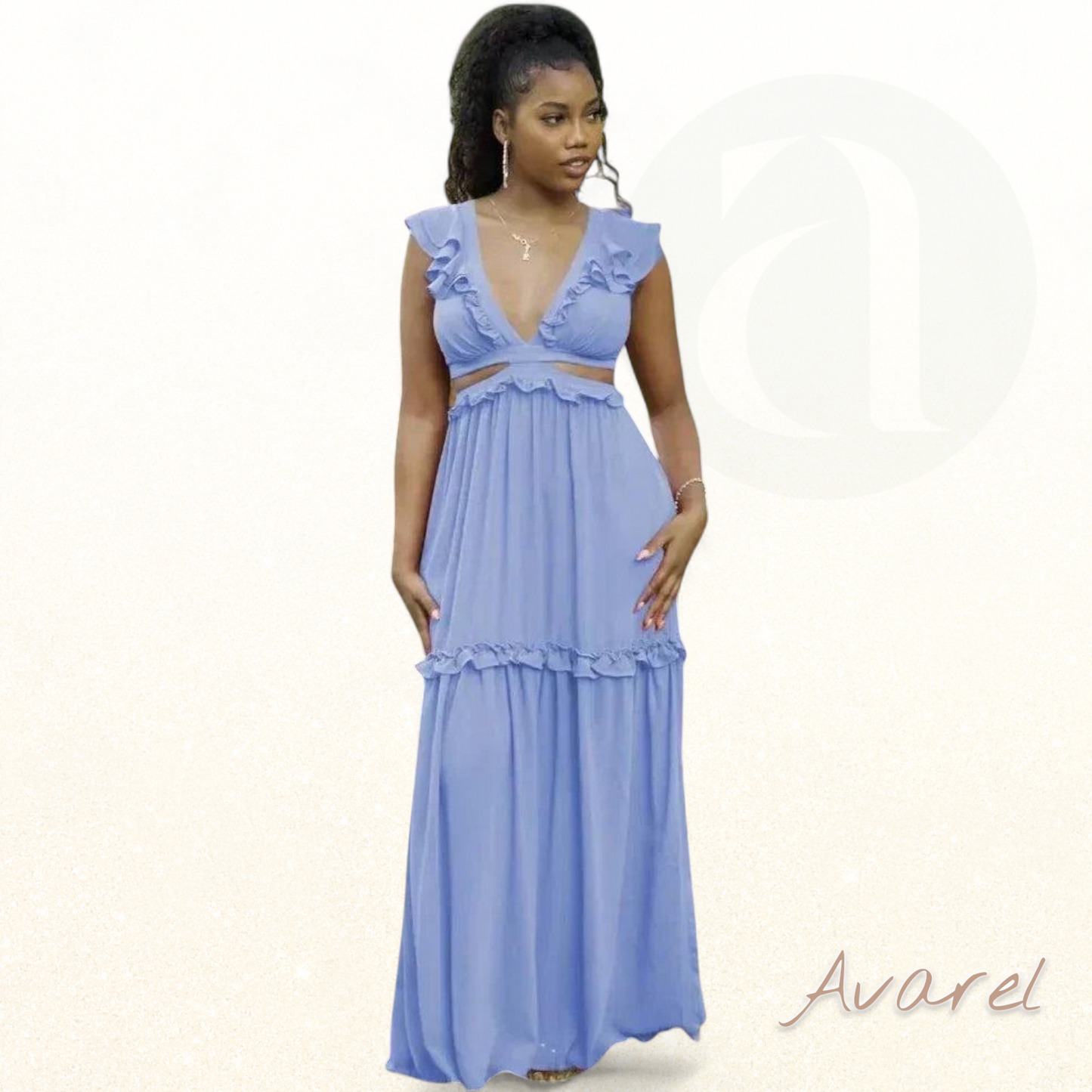 Schickes und elegantes Kleid mit stilvollem V-Ausschnitt für einen verführerischen Look