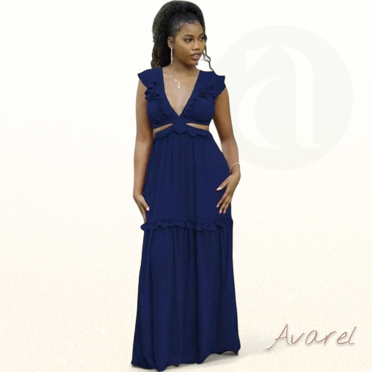 Schickes und elegantes Kleid mit stilvollem V-Ausschnitt für einen verführerischen Look