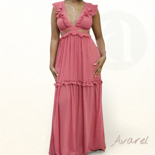 Schickes und elegantes Kleid mit stilvollem V-Ausschnitt für einen verführerischen Look