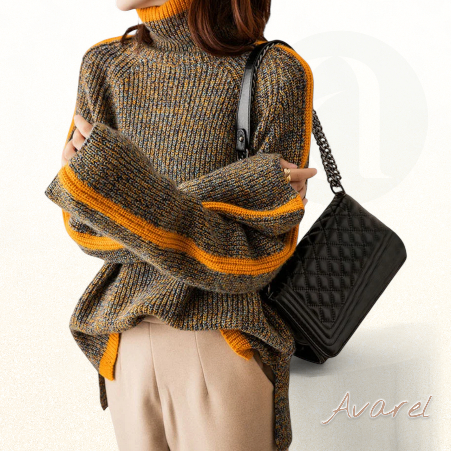 Damen-Jacke us Strick mit Brustkrage, elegant und warm für dr Winter