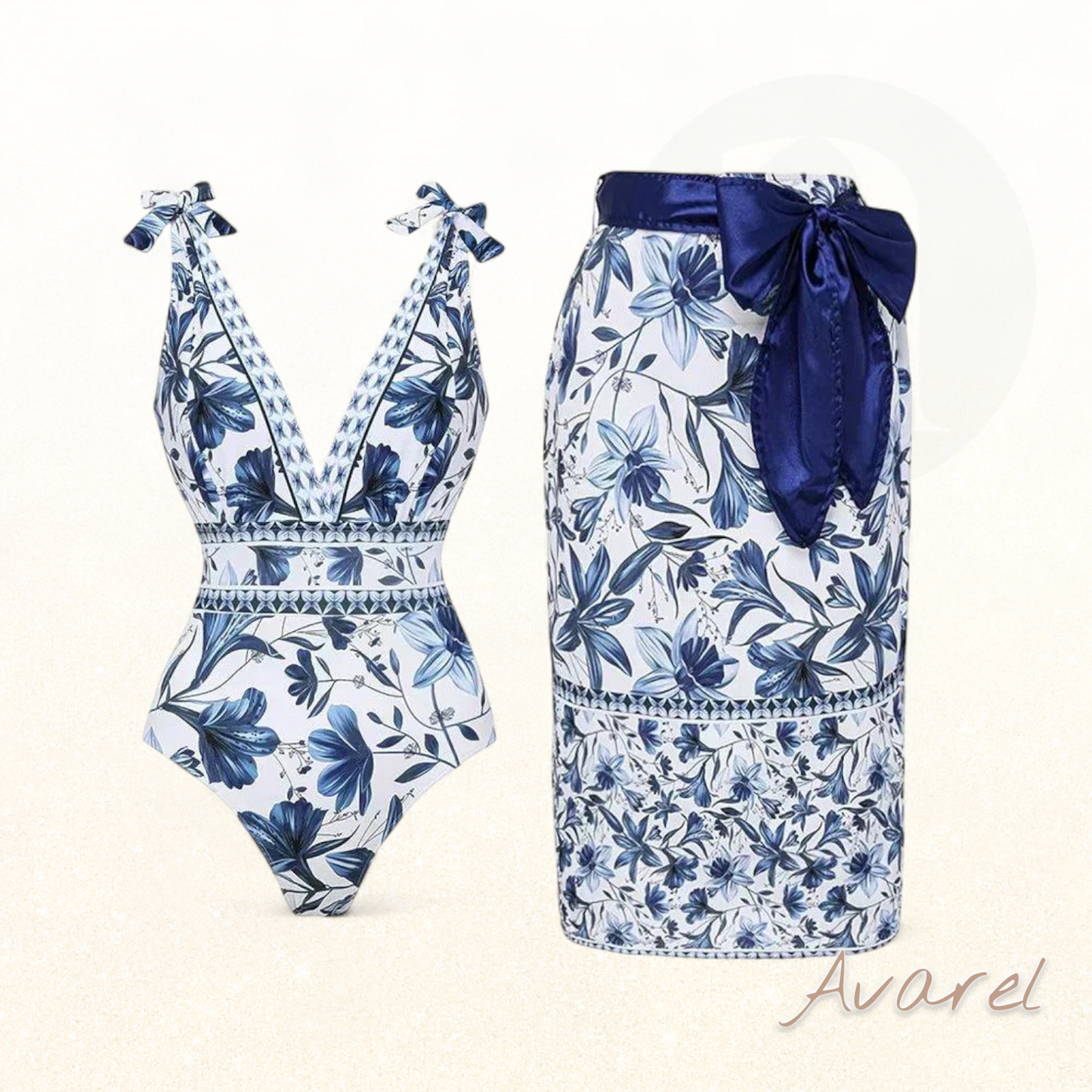 Stylor Bikini-Set mit V-Ausschnitt und passendem Rock für einen schicken und glamourösen Look