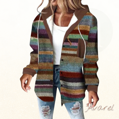 Chic Damen-Wärme-Cardigan mit Kapuze, verstellbarem Korsett und Knöpfen – Perfekt für gemütliche Wintertage