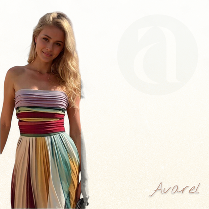 Vera Kleid mit buntem Bogen-Design und elegantem Stil für einen perfekten Look