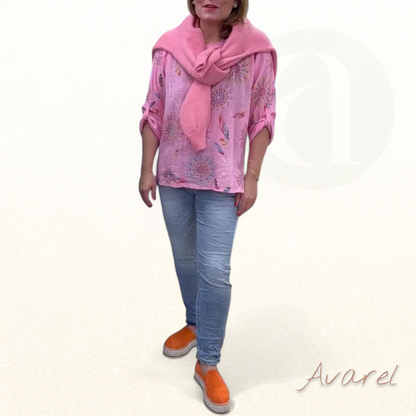 Langarm T-Shirt mit stilvollem Druck für en trendige Look