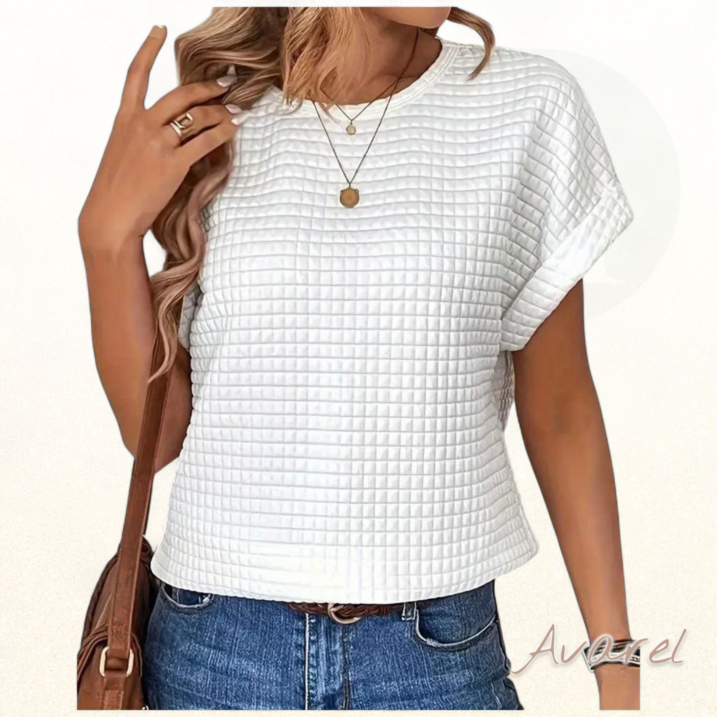 Einfarbiges T-Shirt mit Rundhalsausschnitt und Fledermausärmel - Stilvoller Komfort