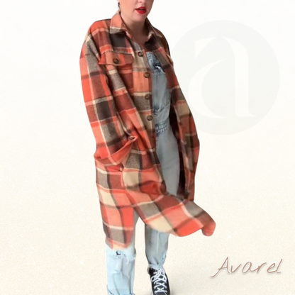 Stylischer kariert Mantel mit Knopf für ne Trendige Look