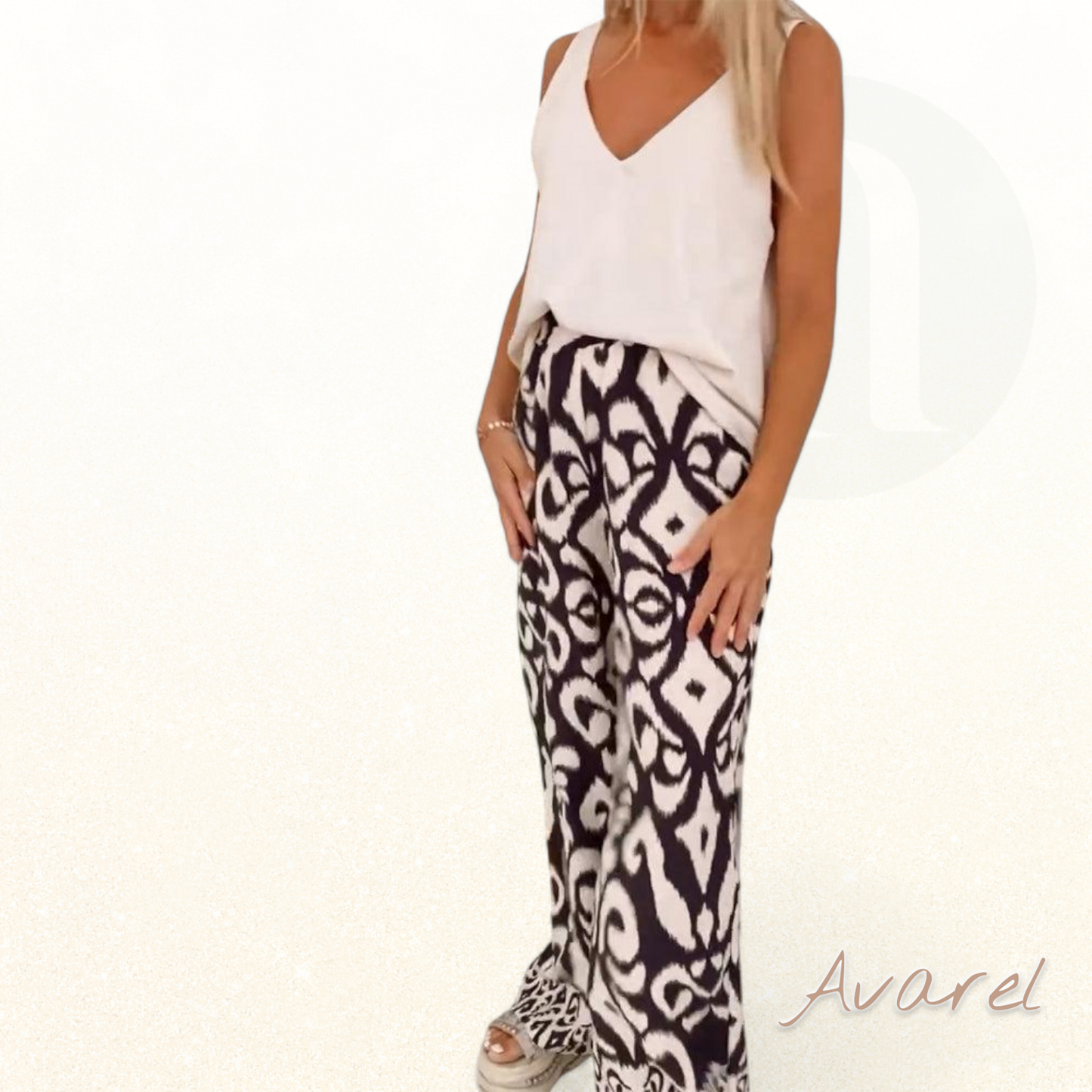 Stylisch Retro-Print Jogginghose mit praktisch Taschen