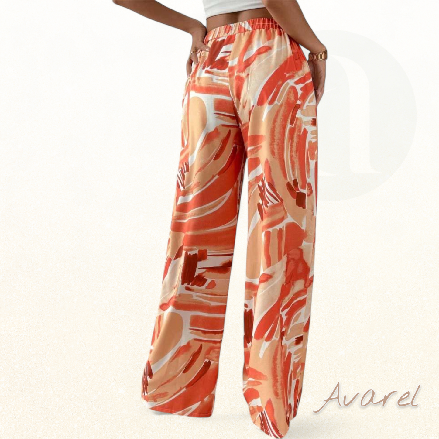 Stilvoll Freizeitshose mit Druckmuster und lockem, weitem Bein