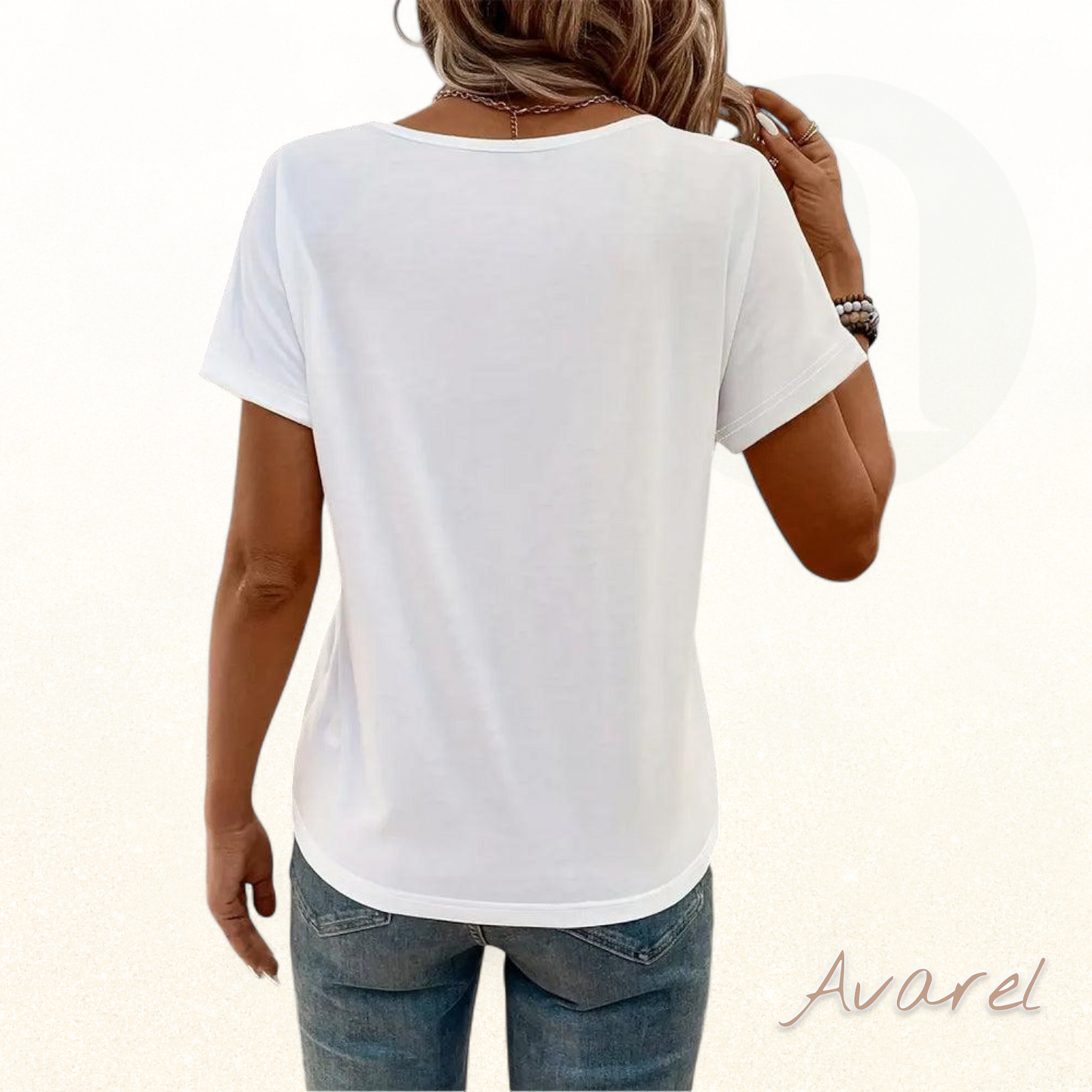 T-Shirt Damen Herra - Vielfältigs Crossover V-Ausschnitt Kurzarm für jedä Anlass