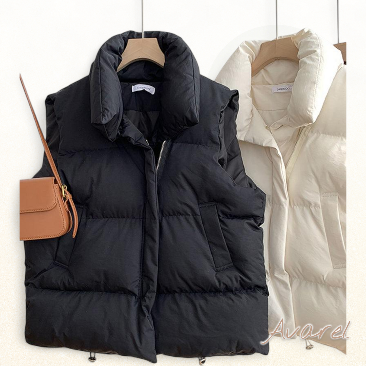 Vieliwiiti-einfaargige ärmellosi Steppjacke mit praktischem Reissverschlusstäschli