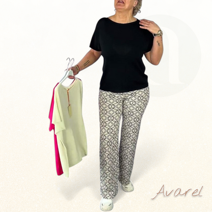 Stylischs einfarbigs Freizeit-T-Shirt mit bequemem Rundhalsausschnitt