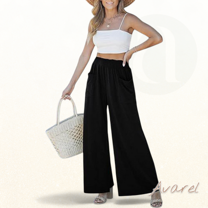 Hose mit elastischem Bund und Bootcut-Design für meh Komfort